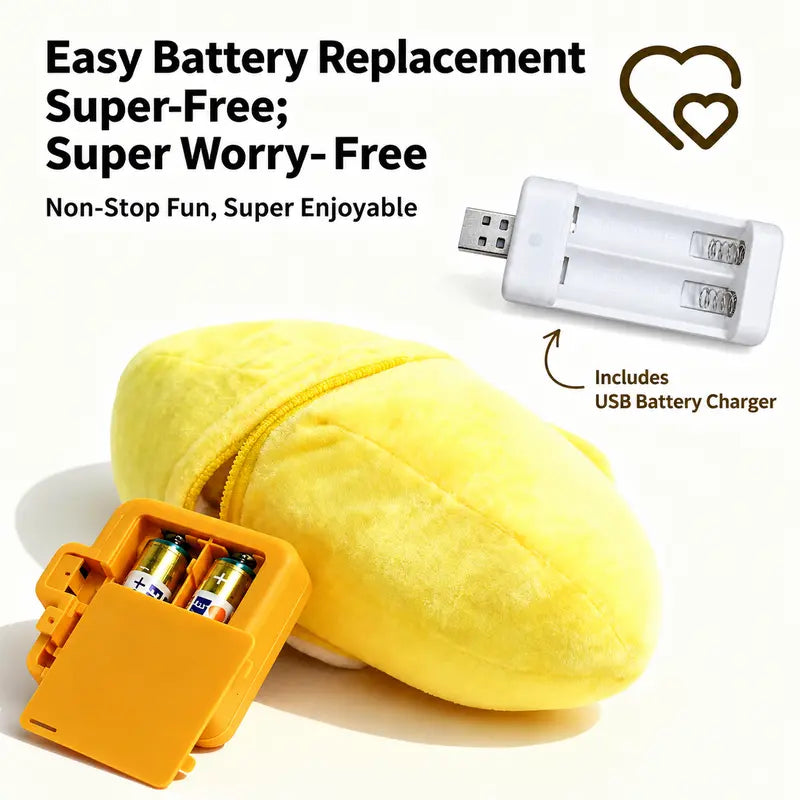 Banana Plush Toy-USB Rechargeable Electric Motion Sensor Music Interactive Toy