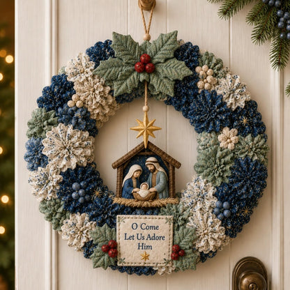🔥 49% OFF Limited-Time Offer – 3D Fabric Poke Christmas Wreath DIY Kit 🎄🧵