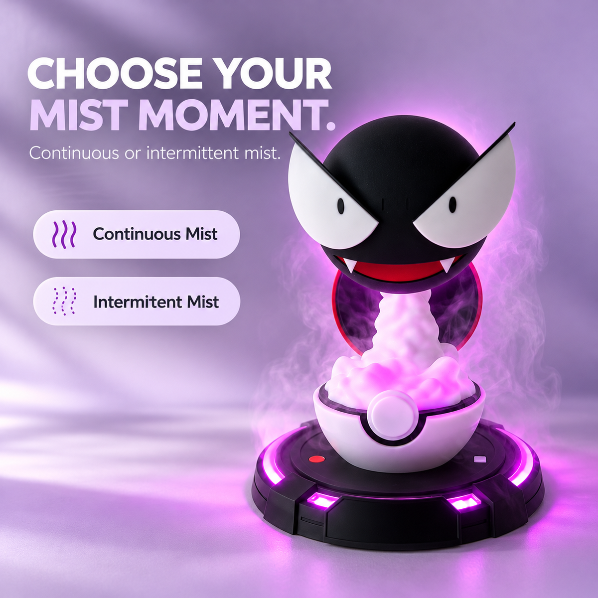 👻 Purple Ghost Mist Humidifier – 30ml Cool Mist Diffuser with Purple LED Glow