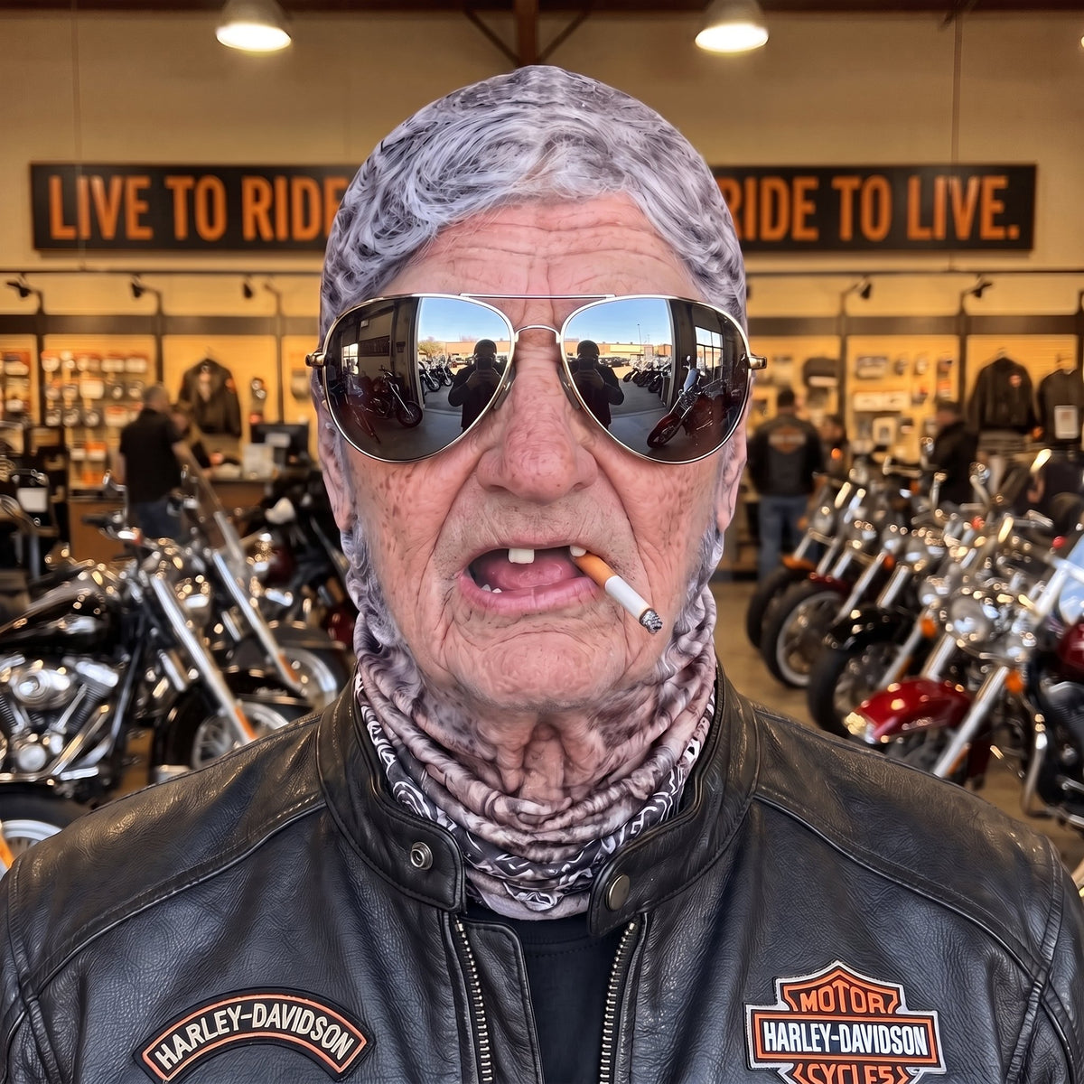 Real-Face Illusion Rider Mask