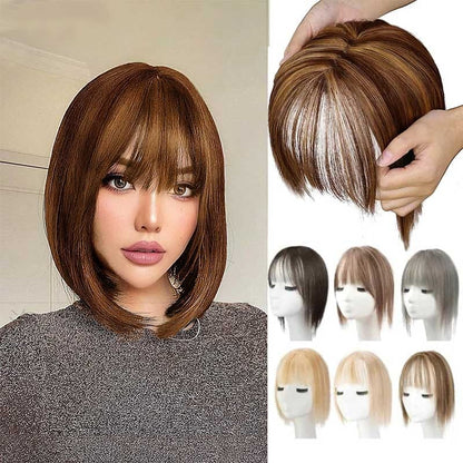 💥Superior Quality-Natural Hair Toppers With Bangs For Women