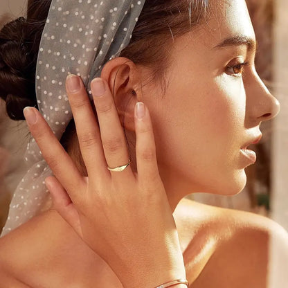14 Karat Plated Gold Filled Initial Band Dainty Stacking Rings