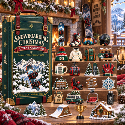 2026 Snowboarding Christmas Advent Calendar – 24 Unique Collectible Miniatures for Snowboard Lovers & Mountain Adventures