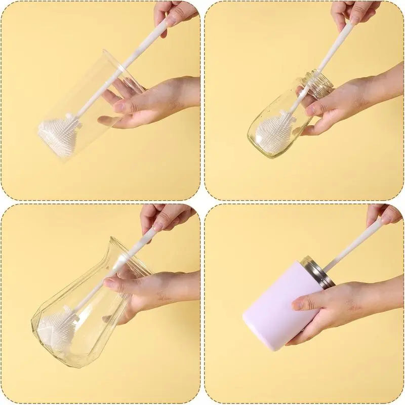 360° Silicone Bottle Cleaning Brush with Long Handle