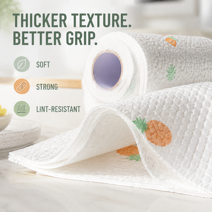 200Pcs Per Roll Reusable Cleaning Lazy Rags, Washable Kitchen Dish Towels & Multi-Purpose Wiping Cloths