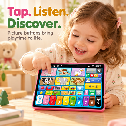 🎁 Trilingual Kids Learning Tablet Toy – English, Spanish & French with Music & Interactive Play– A Colorful Christmas Gift 🎁