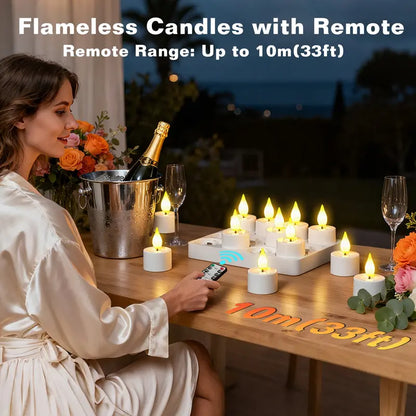 Rechargeable Flameless Tealight Candles – USB-C LED Candles with Remote & Timer
