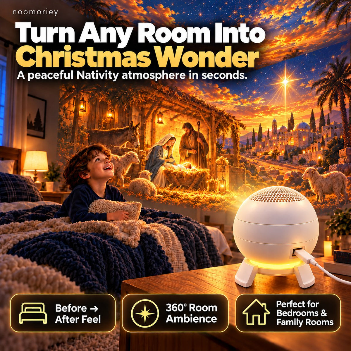 ✨ Last Day – 60% OFF!✝️🌟 Nativity Christmas 5D Projection Light