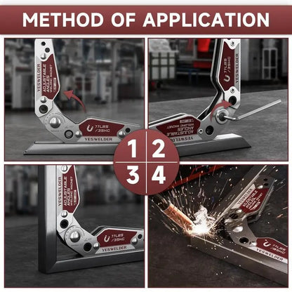 Adjustable Angle Welding Magnet – 20°–200° Magnetic Welding Holder with Locking Hex System