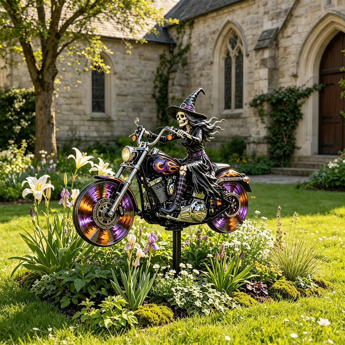 🔥 53% OFF – Halloween Motorcycle Windmill Yard Stake 🎃🏍️