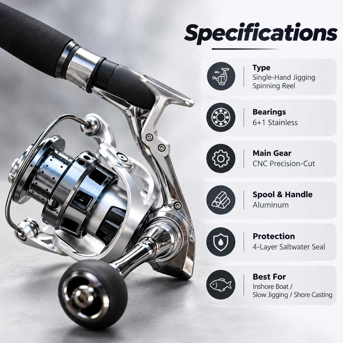 🔥HOT SALE🔥🎣 Single-Hand Jigging Reel