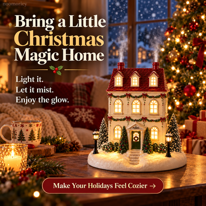 🏠 Christmas House Aroma Diffuser – Gentle Mist & Glowing Windows