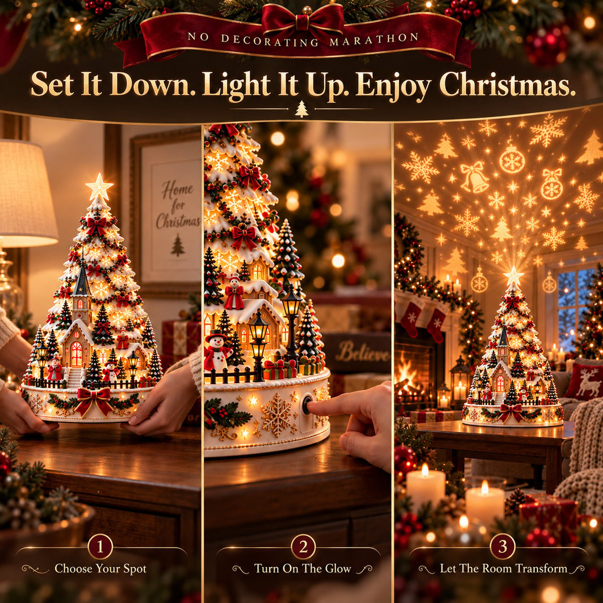 ⏳ Last day to save 49% –🎄🎅 MerryRealm Christmas Village Lightscape Tree