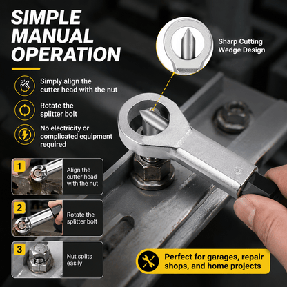 🔩 Manual Nut Splitter Extractor | Heavy‑Duty Steel Rusted Seized Nut Remover for Automotive & DIY Repair🛡️