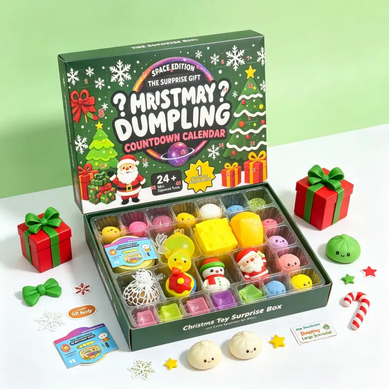 Christmas Squishy Advent Calendar Bundle | Halloween & Holiday Fidget Toy Countdown Calendars, 24 Surprise Squishies Each