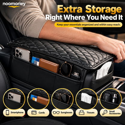 🚗 3-in-1 Car Armrest Cushion with Storage & Console Protection