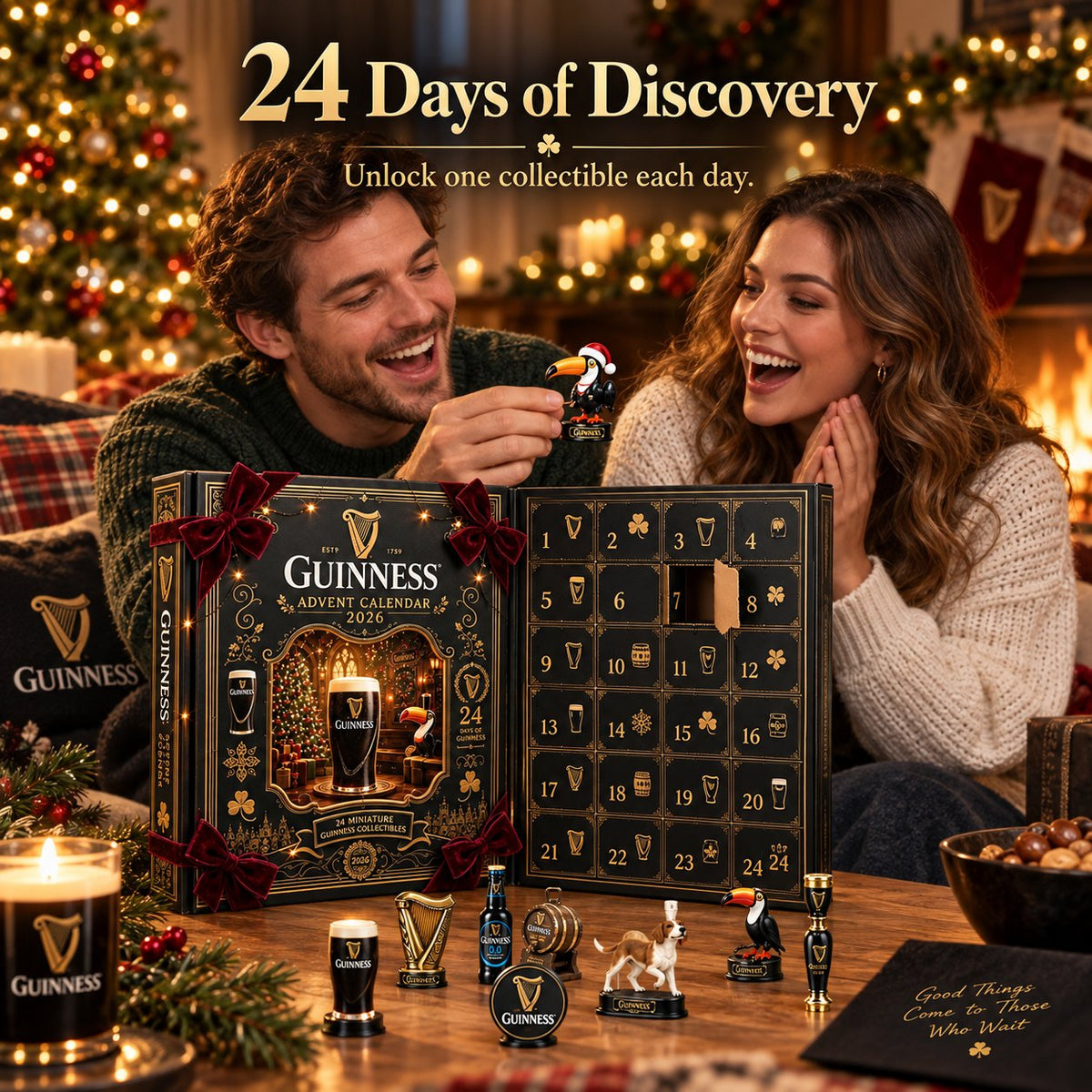 Guinness 2026 Limited Edition Advent Calendar 24-Piece Miniature Collectibles Holiday Countdown Gift for Beer Lovers & Collectors