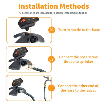 Automatic Garden Water Sprinklers Lawn Irrigation System with Heavy Base