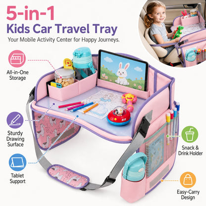 🚗 Kids Car Travel Tray | 5-in-1 Portable Activity Center