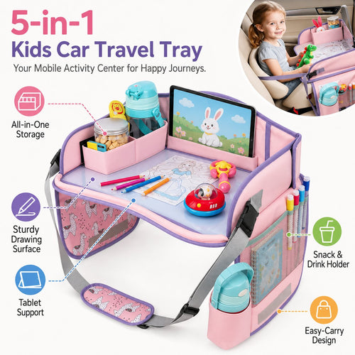 🚗 Kids Car Travel Tray | 5-in-1 Portable Activity Center