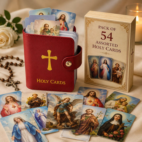 ✝️ Catholic Genuine Leather Holy Card Holder – Pocket Prayer Card Organizer with Snap Closure!!!