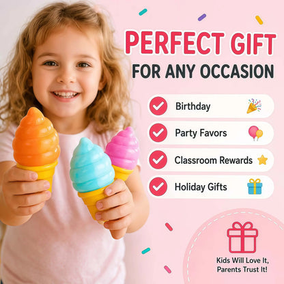 Super Soft Ice Cream Squishy Toy | Squishy Fun Stress Relief Squishies Squeeze Fidget Sensory Toy for Kids & Adults | Cute Birthday Gift Party Favor | Squishy Fidgets