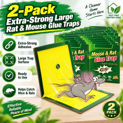 🐭2-Pack Extra-Strong Large Rat & Mouse Glue Traps
