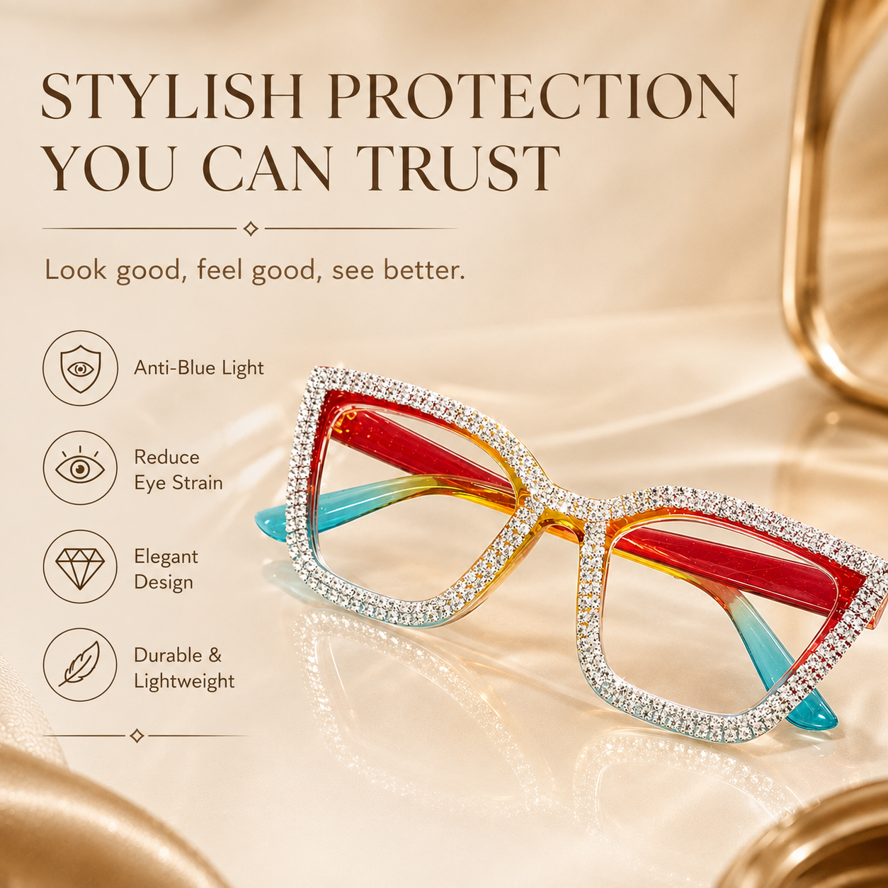 👓Fashion Modern Look Trending Eyeglasses Cat-Eye Anti-Blue Light Reading Glasses