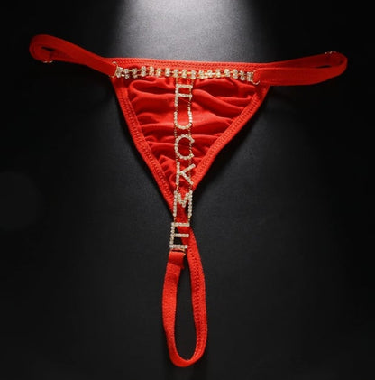 Women's Sexy Rhinestone Mesh Thong