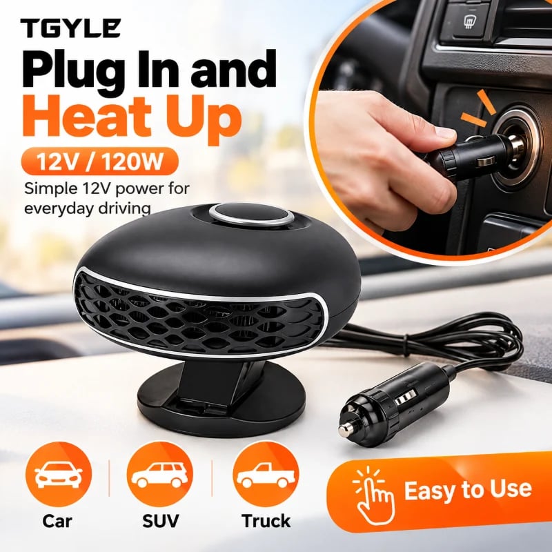 🔥HOT SALE🔥Portable Car Heater Defroster with 360-Degree Rotating Base