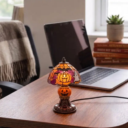 Retro Pumpkin Bat Pattern Single Desk Lamp