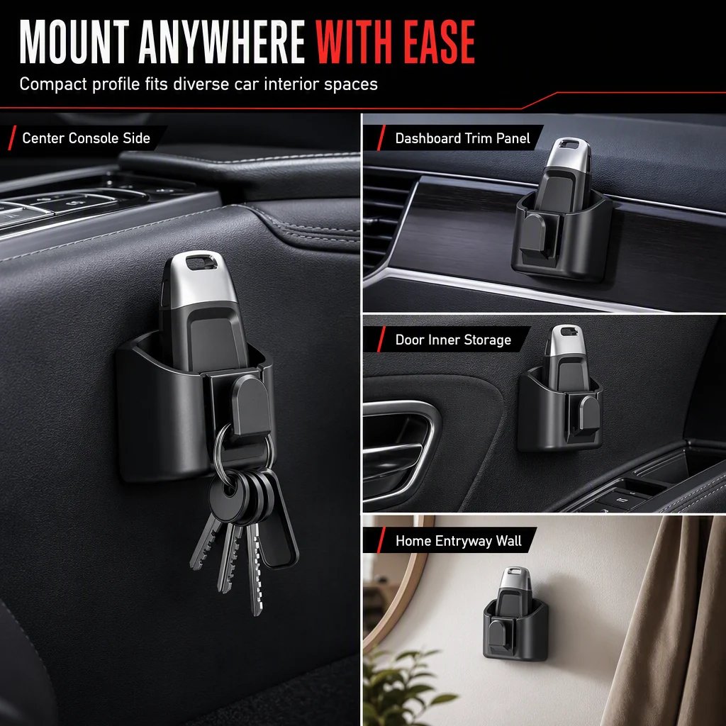 💯 Car Key Fob Holder with Hook