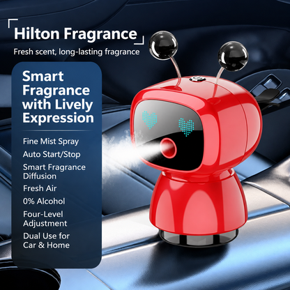 Cute Robot Car Diffuser – Auto-Sensing Mist & LED Vent Freshener