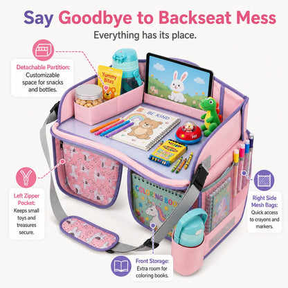 🚗 Kids Car Travel Tray | 5-in-1 Portable Activity Center