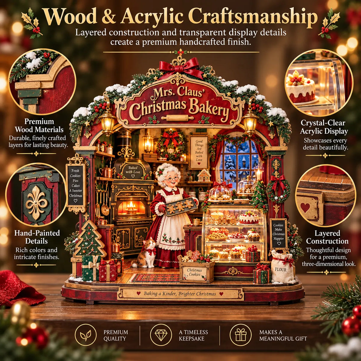 🎄 Mrs. Claus’ Christmas Bakery™——DIY Shadow Box Kit
