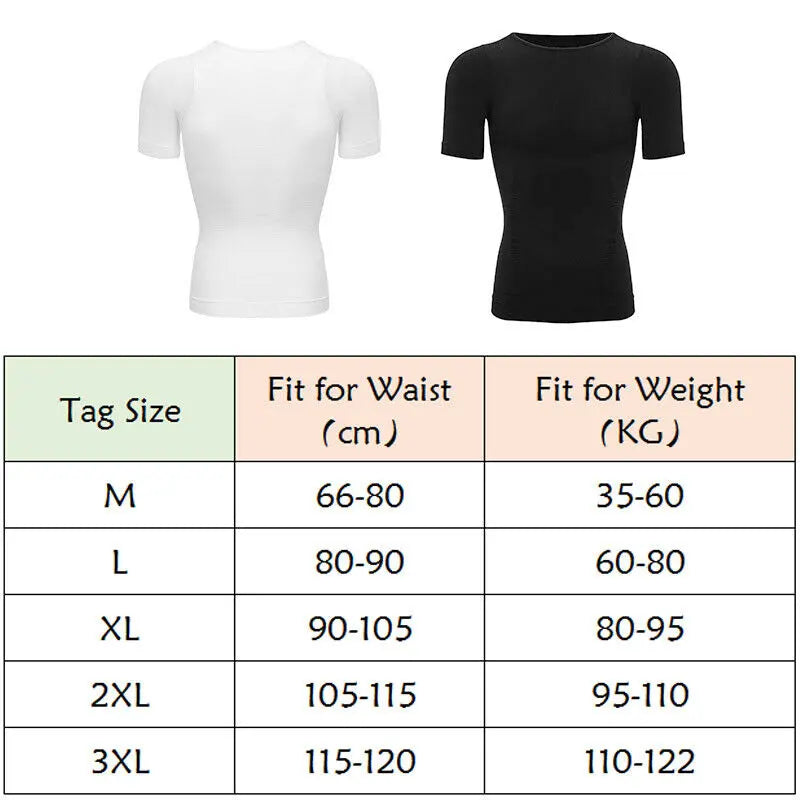 🔥 50% OFF 💪 Men's Seamless Compression Shirt – Tummy Control & Body Shaping Tee