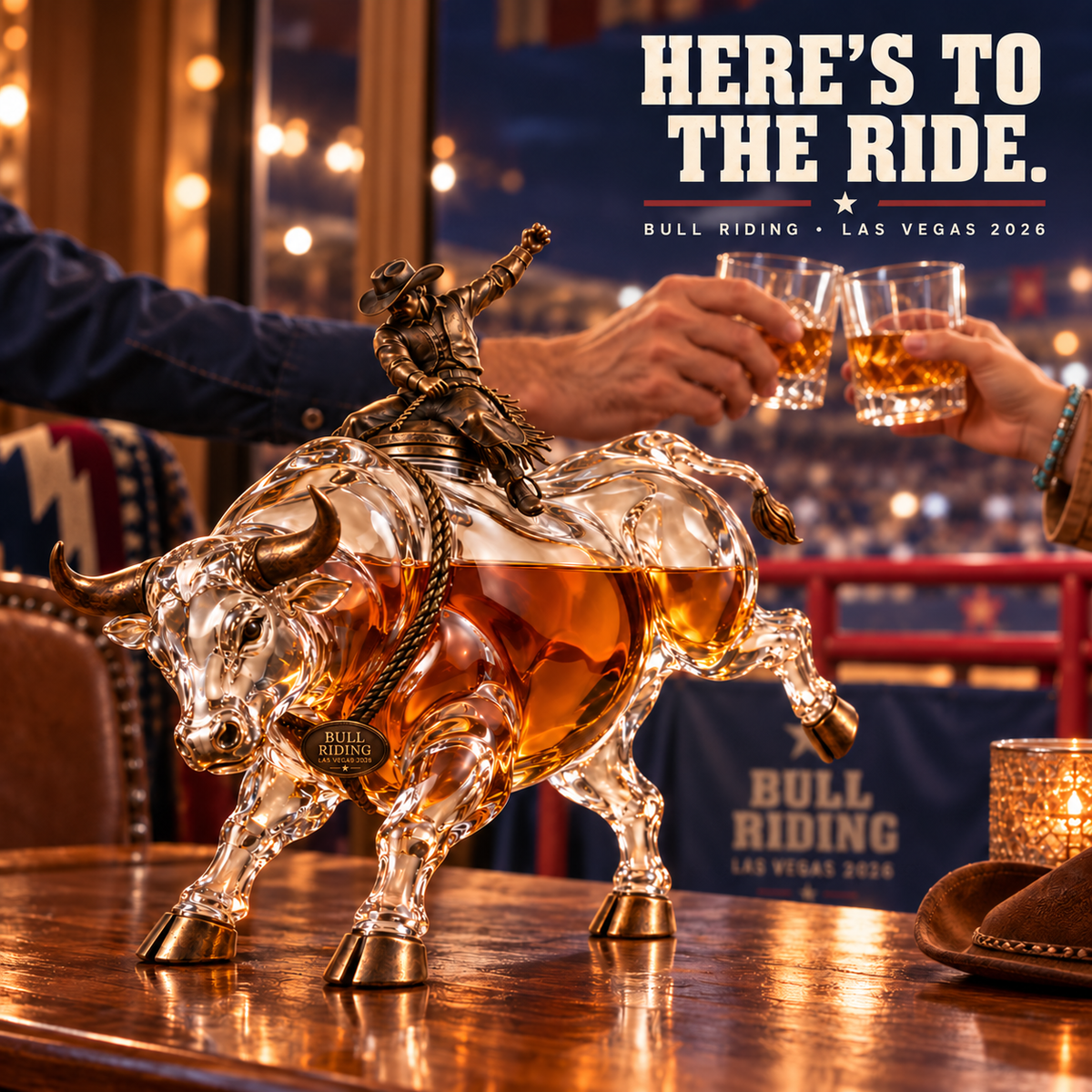 🤠 Eight Seconds Bull Rider Whiskey Decanter — Las Vegas 2026 Limited Custom Edition🤠