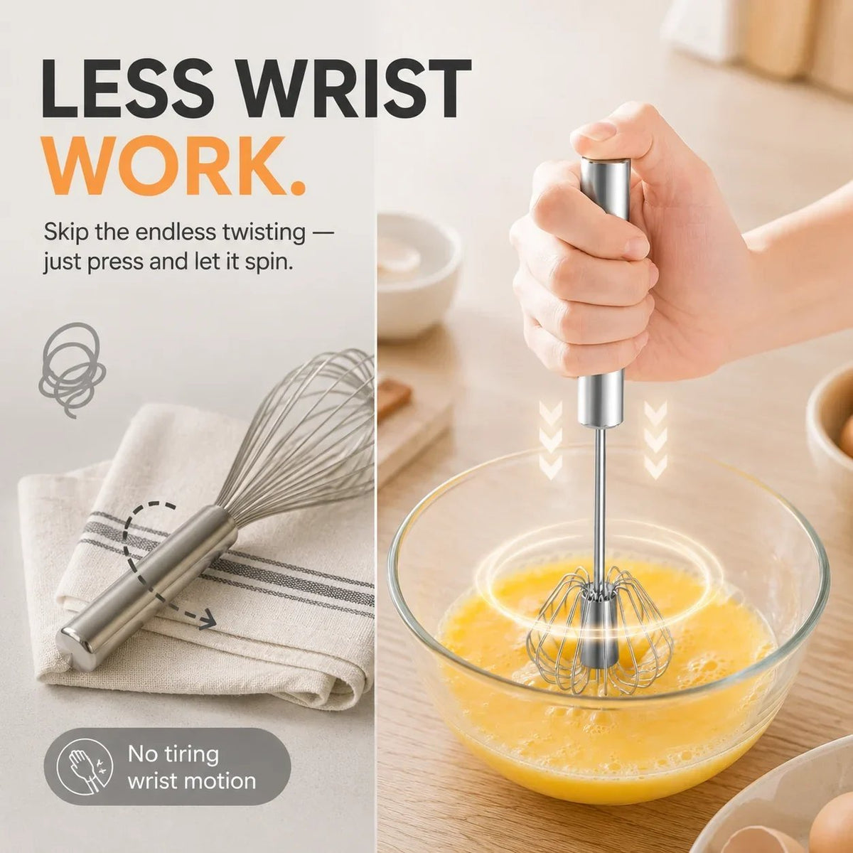 BUY 1 GER 1 FREE🥚Hand-Push Rotary Whisk – Press, Spin & Mix with Ease