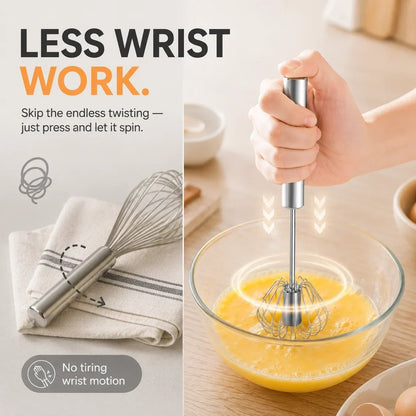 BUY 1 GER 1 FREE🥚Hand-Push Rotary Whisk – Press, Spin & Mix with Ease