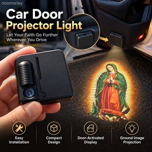 ✨ Faith-Inspired Car Door Projector Light – Decorative Ground Projection