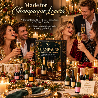 24-Day Champagne Bottle Ornament Calendar | Premium Holiday
