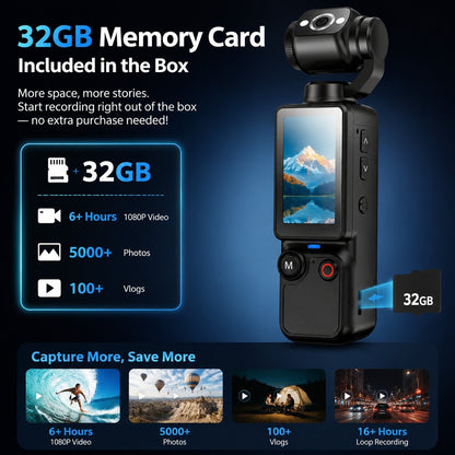 🎥 Upgraded Vlogging Camera – 180° Rotating Lens, Full-Body Video Recorder for Travel, Daily Life & Content Creation