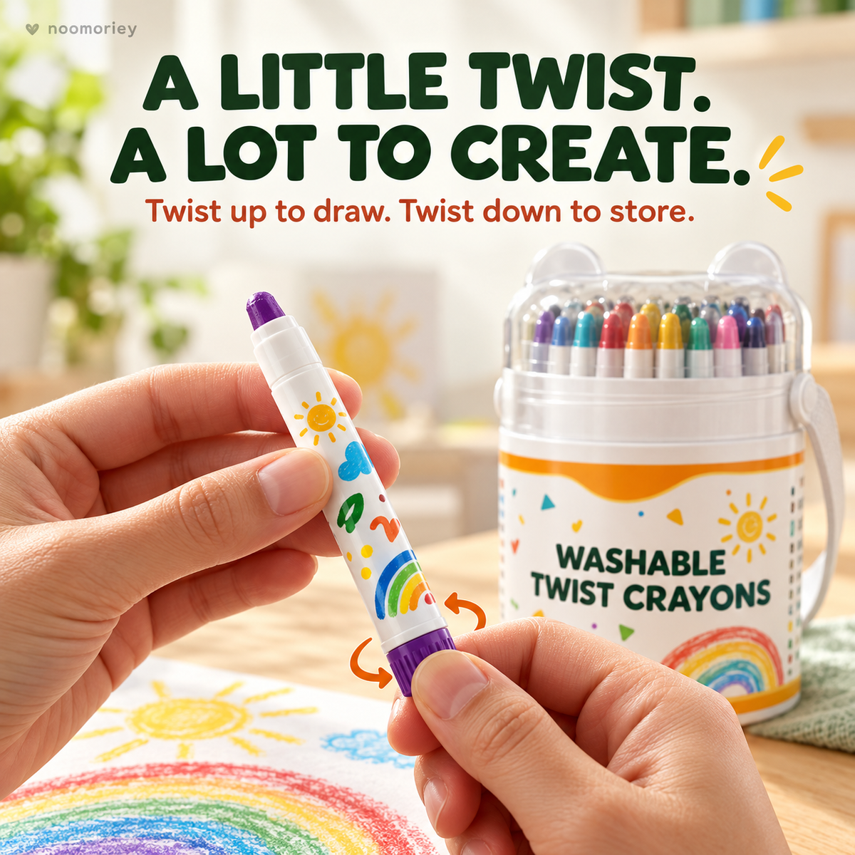 Noomoriey™ Washable Twist Crayons