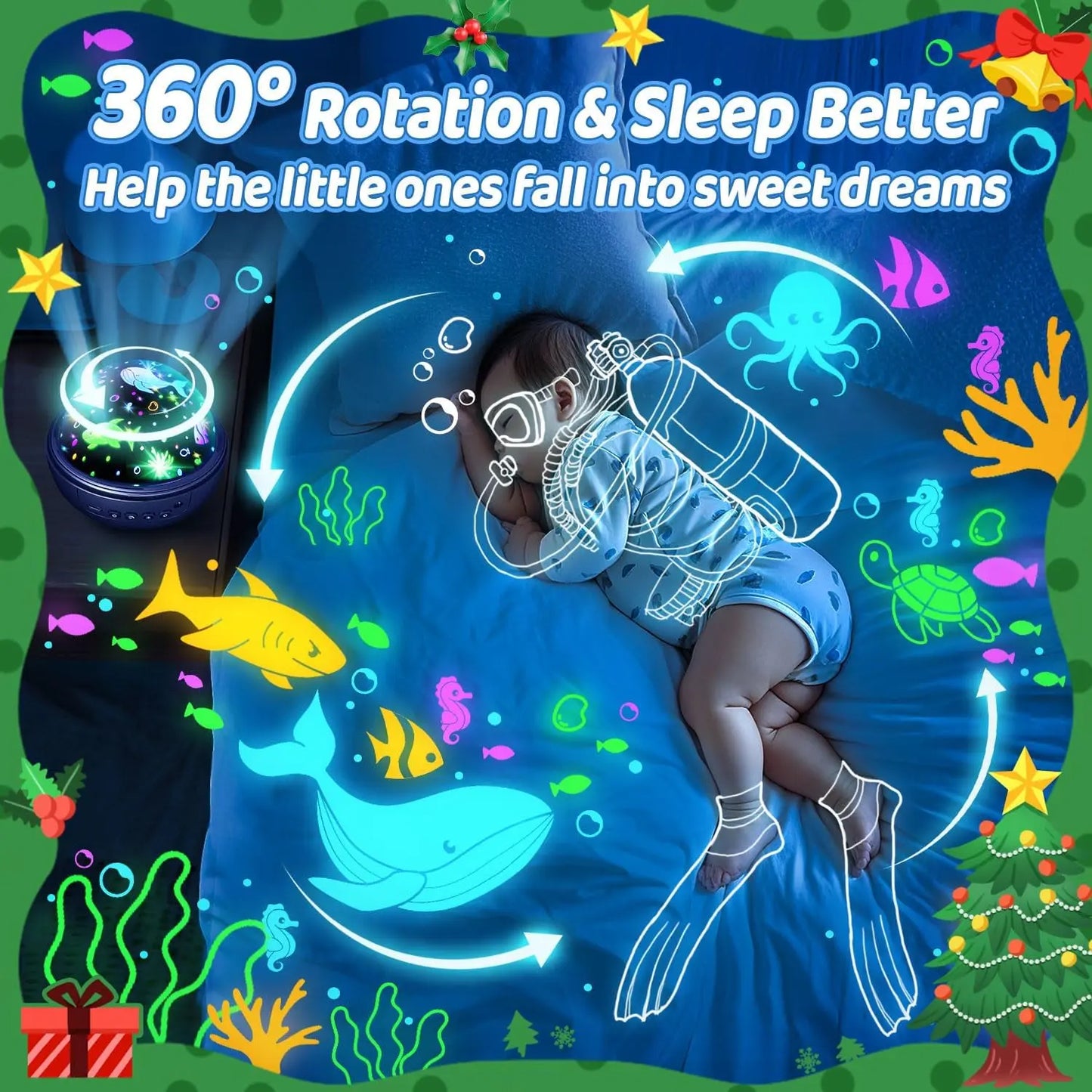 5-in-1 Kids Star Projector Night Light – 93 Lighting Effects with Remote & 360° Rotation