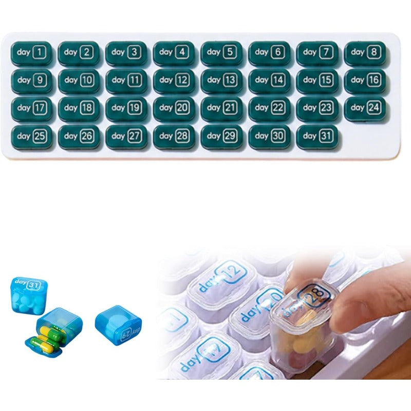 31-Day Pill Organizer Tray – Monthly Medication & Vitamin Tracker for Daily Wellness