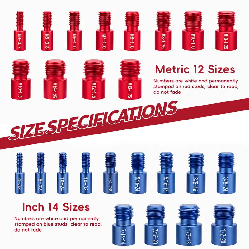 26/44PCS Nut and Bolt Thread Checker