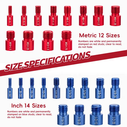 26/44PCS Nut and Bolt Thread Checker