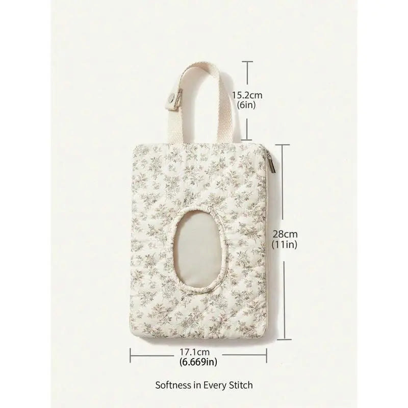 Hangable Floral Wet Wipes Bag with Strap