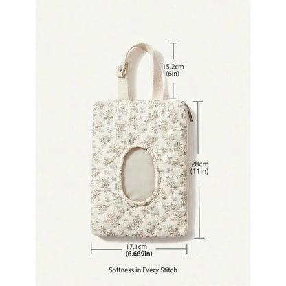 Hangable Floral Wet Wipes Bag with Strap
