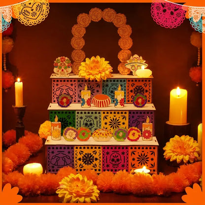 🎃🏵️Day of the Dead Wooden Altar Display Set